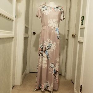 Maxi Long Floral  Dress with Pockets